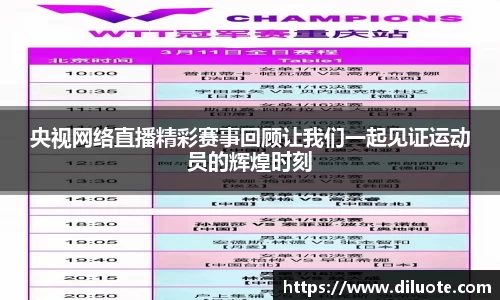 央视网络直播精彩赛事回顾让我们一起见证运动员的辉煌时刻